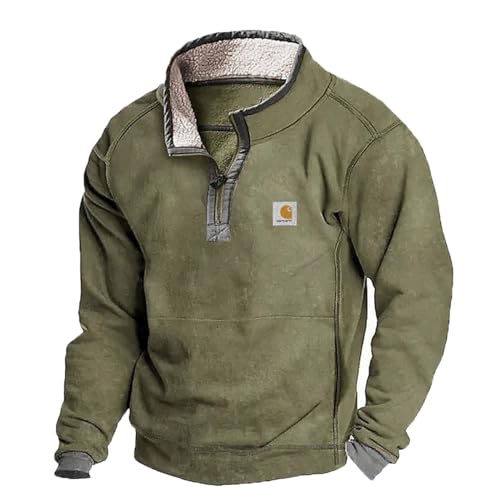 Herren Winter Bedruckt LäSsig Revers Half Zip Sweatshirt Herren Langarm Sweatshirt von LAZIRO