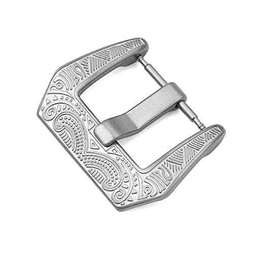 LAZIRO 1 Stück Exquisite Carving Edelstahlschnalle for Uhrenarmband Breite 18mm 20mm 22mm 24mm Metall Lederband Uhrenarmband Schnalle (Color : Silver 18mm) von LAZIRO