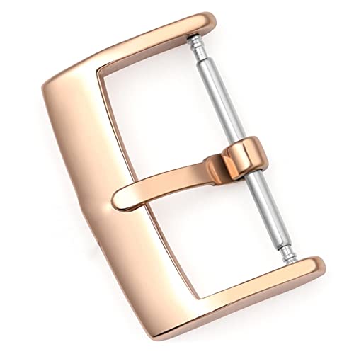 LAZIRO 12–20 mm Uhrenverschluss, passend for Rolex-Uhrenzubehör, Edelstahlschnalle, polierte Nadelschnalle, Gürtelschnalle mit Logo (Color : Rose Gold 12mm Logo) von LAZIRO