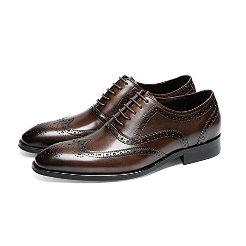 LAZIRO Business-Lederschuhe Aus Echtem Leder for Herren (Color : Brown, Size : 41 EU) von LAZIRO