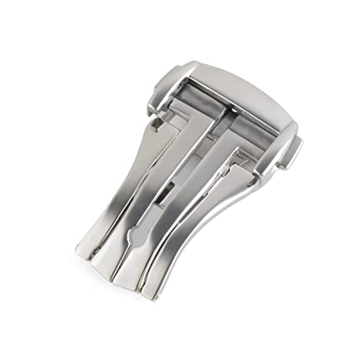 LAZIRO Edelstahlarmband Faltschließe passend for OMG Faltschließe Uhrenzubehör 18mm 20mm (Color : Silver 18mm) von LAZIRO