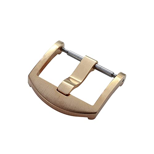 LAZIRO Fit for San Martin Uhrenarmband Schnalle 20 mm 316L Edelstahl Armband Silber Bronze gebürstet poliert Uhrenteile Verschluss Zubehör (Color : Bronze Brushed) von LAZIRO