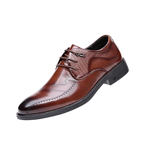 LAZIRO Herren Formale Lederschuhe Business Professional Spitzschuh Leder Schwarze Hochzeitsschuhe Schnürschuhe Mit Weicher Sohle Arbeitsschuhe for Herren (Color : Brown, Size : 44 EU) von LAZIRO