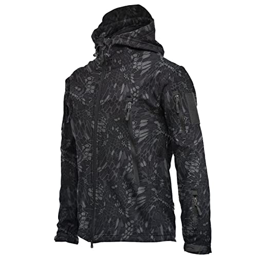 LAZIRO Herren Herbst Und Winter Jacke Jacke Rushing Jacket Camouflage Hooded Waterproof Wind Mountaineering Warm Jacket Winter von LAZIRO