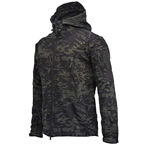 LAZIRO Herren Herbst Und Winter Jacke Jacke Rushing Jacket Camouflage Hooded Waterproof Wind Mountaineering Warm Jacket Winter von LAZIRO