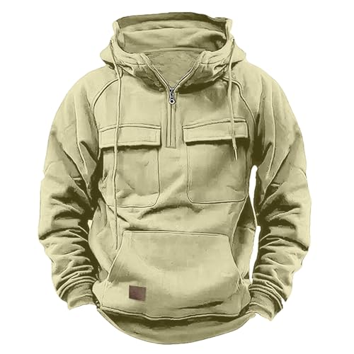 LAZIRO Herren Herbst Und Winter Kapuzenpullover Mit Halbem ReißVerschluss Jugend Langarm Sweatshirt Jacke von LAZIRO