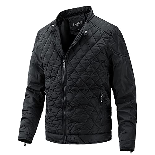 LAZIRO Jacke MäNner Herbst Und Winter Neue Feste Farbe Stehkragen Jacke MäNner Casual Jacke DüNne Baumwolle Jacke MäNner von LAZIRO