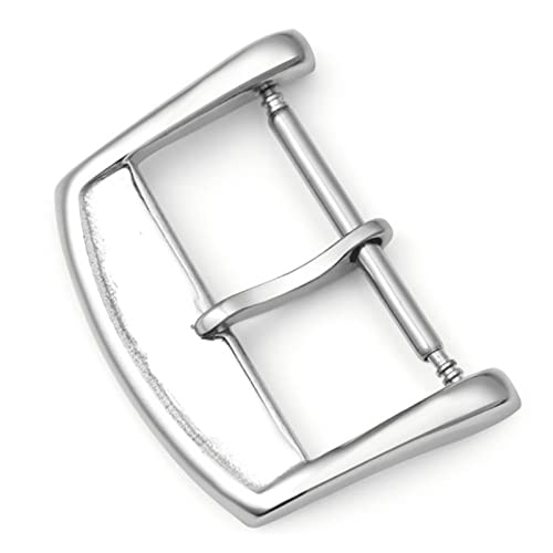LAZIRO Uhrenschnalle Mit Logo, Passend For Longines, Passend For Comcast, 10-24 Mm, Modischer, Einfarbiger Verschluss, Langlebiges Metall, Wasserdicht, Stoßfest (Color : Silver 20 mm-Logo) von LAZIRO