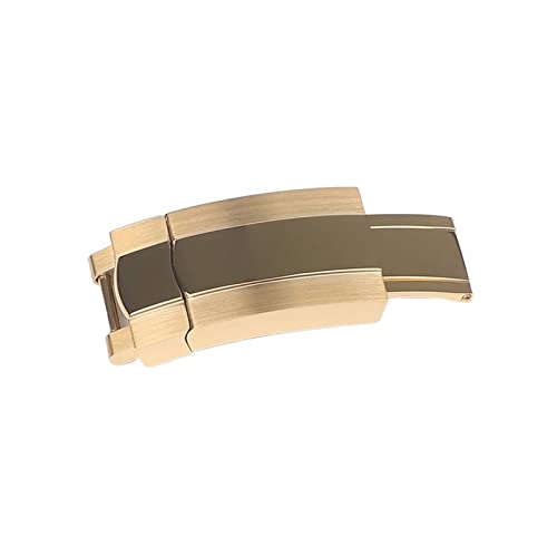 LAZIRO Uhrenverschluss Passend for Rolex 9 mm × 16 mm Edelstahl-Faltschließe Passend for Submariner Passend for Oysterflex Passend for Daytona Passend for GMT Band Strap Faltschließe (Color : Gold) von LAZIRO