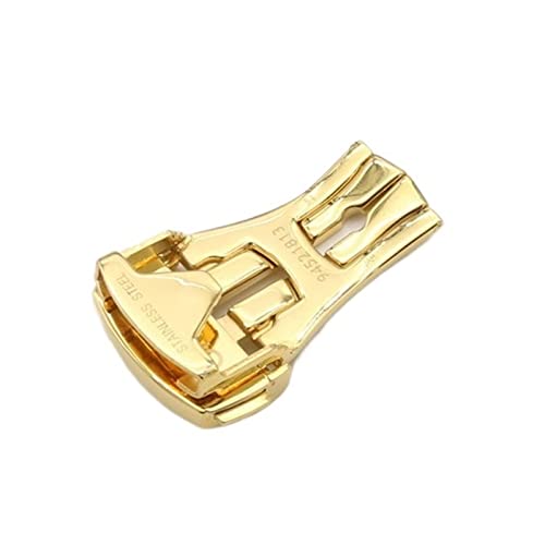 LAZIRO Uhrenverschluss passend for Omega Faltschließe Edelstahlschließe Faltschließe 18mm Schnalle Metall Uhrenarmbänder Edelstahlschnalle (Color : Gold) von LAZIRO