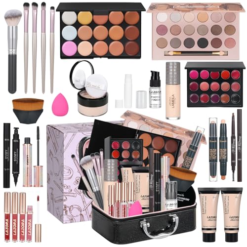 Make-up-Set für Frauen, komplettes Set, Urlaubs-Geschenk-Box, unverzichtbares Starter-Bundle, enthält komplettes Make-up-Set Make-up-Set für Frauen, komplettes Set, Urlaubs-Geschenk-Box, unverzichtbares Starter-Bundle, enthält komplettes Make-up-Set von LAZORA