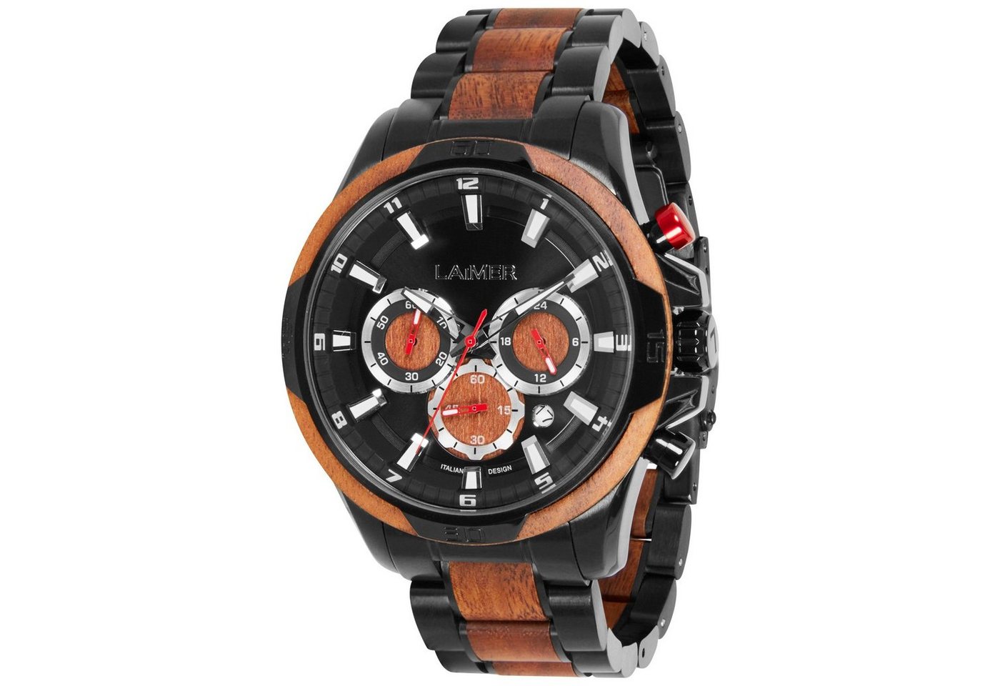 LAiMER Quarzuhr LAiMER Herrenarmbanduhr 0194 Neo Nussbaumholz, Chronograph, Edelstahl, (1-tlg) von LAiMER