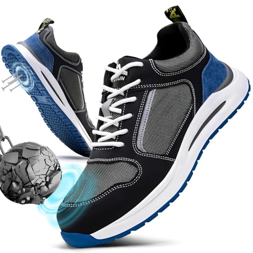 LAoutun Sicherheits-Turnschuhe Arbeitsschuhe für Herren und Damen leichte Stahlkappen-Turnschuhe Sicherheitsschuhe Stiefel Arbeits-Turnschuhe Bequeme atmungsaktive BAU-Arbeitsschuhe von LAoutun