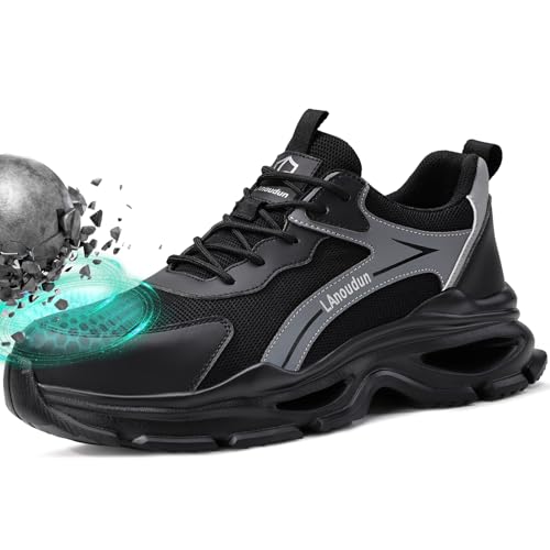 LAoutun Sicherheitsschuhe Herren Arbeitsschuhe Herren Leicht Bequeme SBP Stahlkappenschuhe Unisex Arbeits- & Berufsschuhe Arbeitskleidung Männer Industrielle Arbeitsstiefel von LAoutun