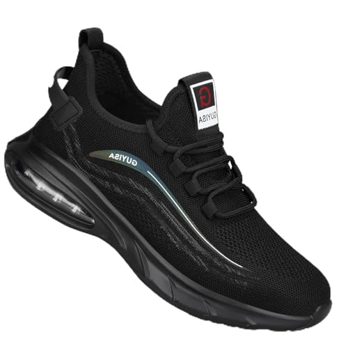 LAoutun Sicherheitsschuhe Herren Leichte Stahlkappe Trainer Bequeme Sicherheitsschuhe rutschfeste Arbeitsschuhe Luftkissen Stahlkappe Stiefel von LAoutun