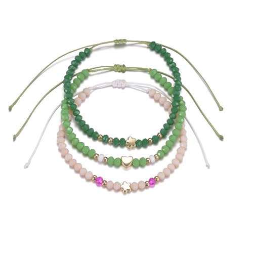 LApooh 3-Teiliges Boho-Perlenarmband-Set Für Damen, Handgefertigte Geflochtene Sommer-Strand-Fußkettchen-Armbänder, Verstellbare Festival-Accessoires Für Frauen, Teenager, Mädchen, Partygeschenke von LApooh