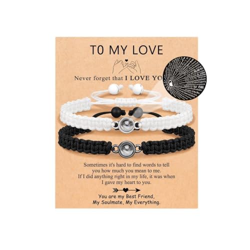 LApooh Passendes Projektionsarmband, Handgewebte Projektion, 100 Sprachen, „I Love You“, Paar-Armband, Schmuck Für Männer, Frauen, Paar, Beste Freundin, Erinnerungsgeschenk, Liebe von LApooh