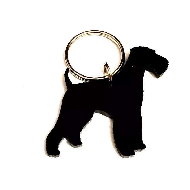 Airedale Hund Schlüsselanhänger Geschenk in Schwarz Airedale Hund Schlüsselanhänger Geschenk in Schwarz von LAtelierLaserProduct