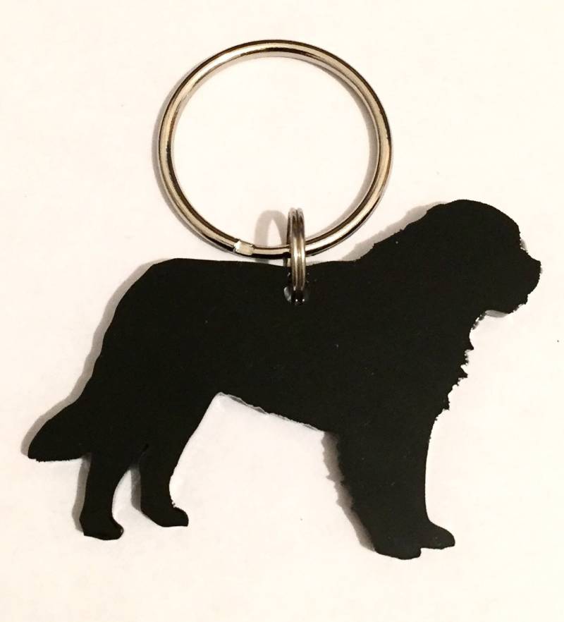 Bernhardiner Hund Schlüsselanhänger Taschenanhänger Geschenk in Schwarz von LAtelierLaserProduct