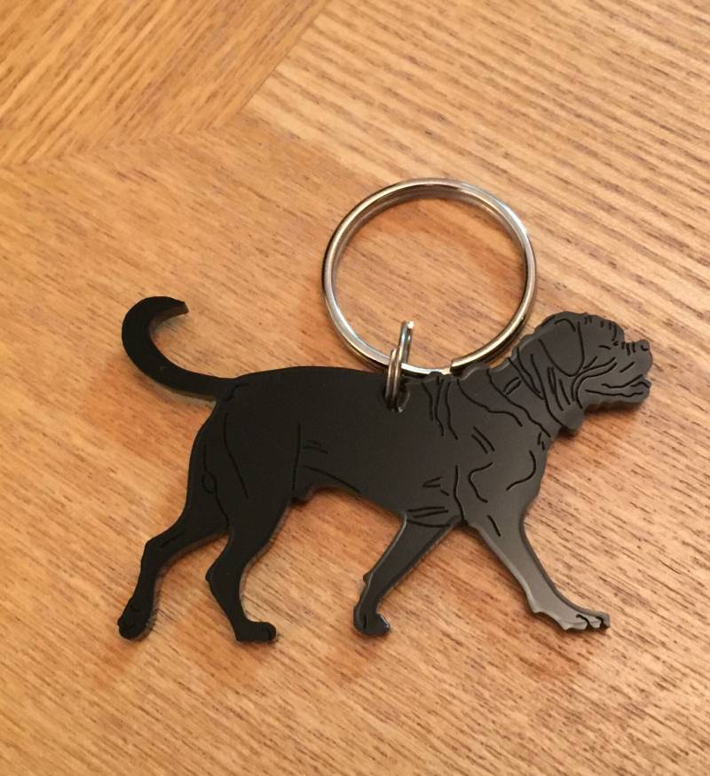 Bordeauxdogge Schlüsselanhänger Taschenanhänger Geschenk in Schwarz Bordeauxdogge Schlüsselanhänger Taschenanhänger Geschenk in Schwarz von LAtelierLaserProduct