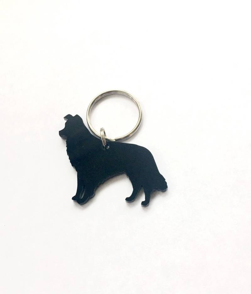 Border Collie Schlüsselanhänger Taschenanhänger Lanyard Geschenk in Schwarz Border Collie Schlüsselanhänger Taschenanhänger Lanyard Geschenk in Schwarz von LAtelierLaserProduct