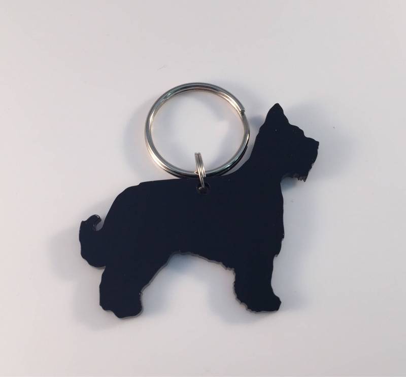 Briard Hund Schlüsselanhänger Taschenanhänger Charme Geschenk in Schwarz von LAtelierLaserProduct