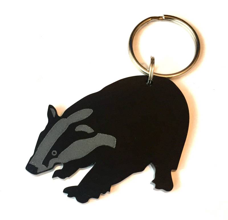 Dachs Schlüsselanhänger Taschenanhänger Geschenk in Schwarz von LAtelierLaserProduct
