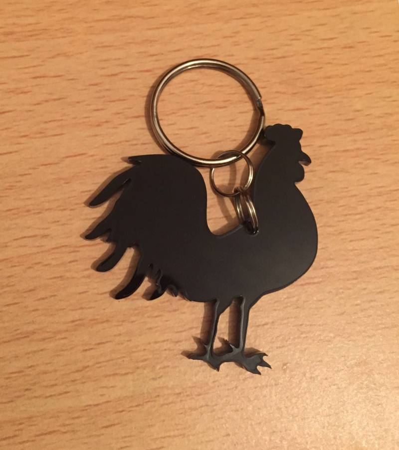 Hahn Schlüsselanhänger Lanyard Taschenanhänger Reißverschluss Geschenk von LAtelierLaserProduct