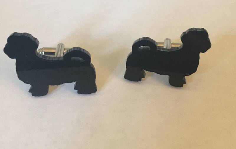 Herren Neuheit Shi Tzu Hunde Manschettenknöpfe in Schwarz von LAtelierLaserProduct
