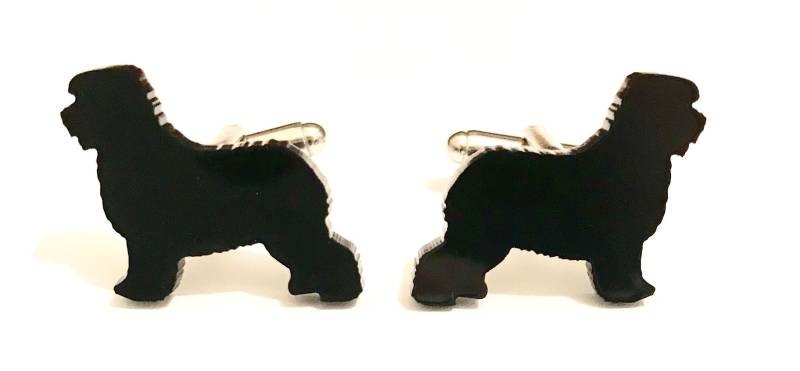 Old English Sheep Dog Novelty Shirt Manschettenknöpfe in Schwarz von LAtelierLaserProduct