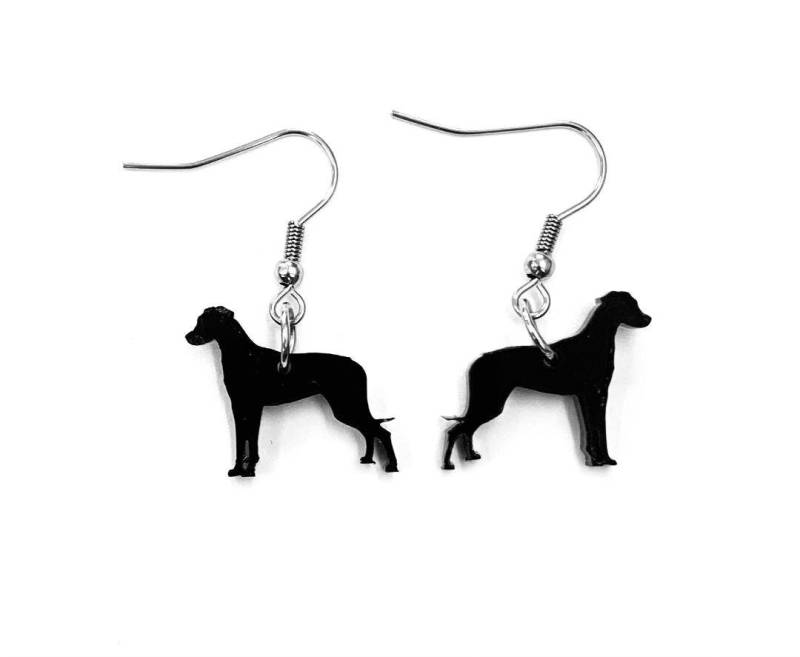 Rhodesian Ridgeback Hund Ohrringe Drop Baumeln in Schwarz Acryl Geschenk von LAtelierLaserProduct