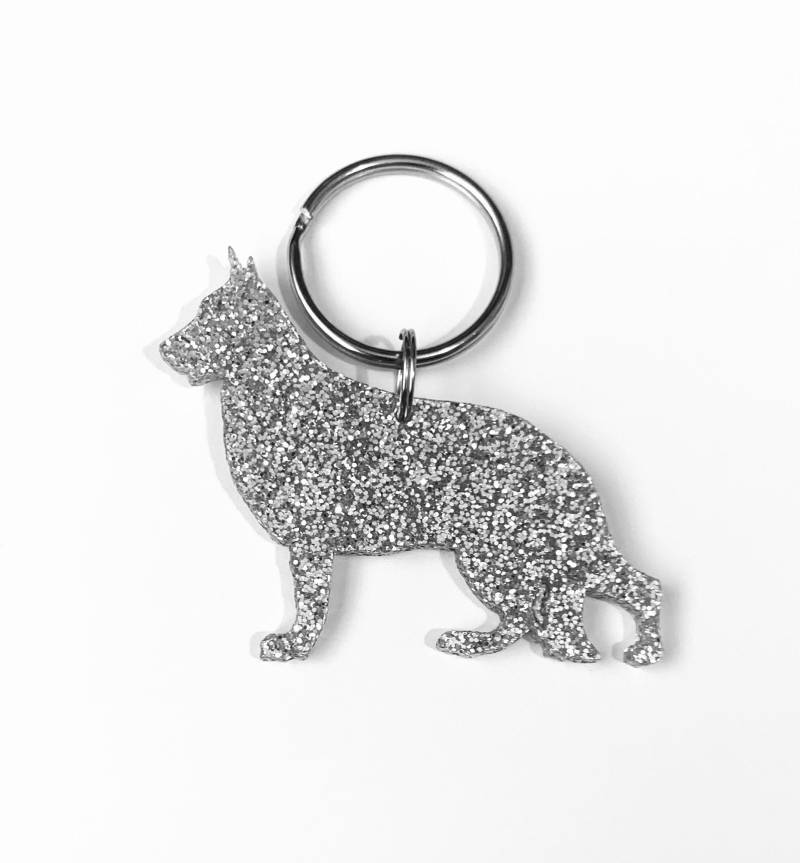 Schäferhund Schlüsselanhänger Taschenanhänger Geschenk in Glitter Acryl Schäferhund Schlüsselanhänger Taschenanhänger Geschenk in Glitter Acryl von LAtelierLaserProduct