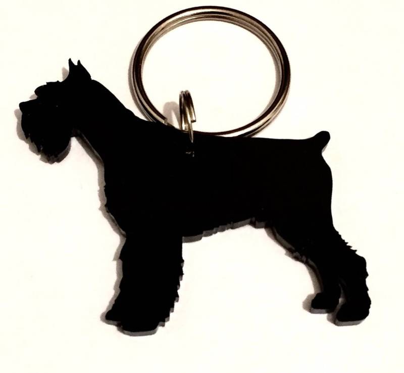 Schnauzer Hund Schlüsselanhänger Taschenanhänger Geschenk in Schwarz Schnauzer Hund Schlüsselanhänger Taschenanhänger Geschenk in Schwarz von LAtelierLaserProduct