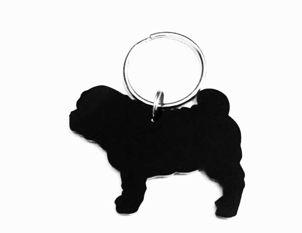 Shar Pei Hund Schlüsselanhänger Lanyard Taschenanhänger Geschenk in Schwarz von LAtelierLaserProduct