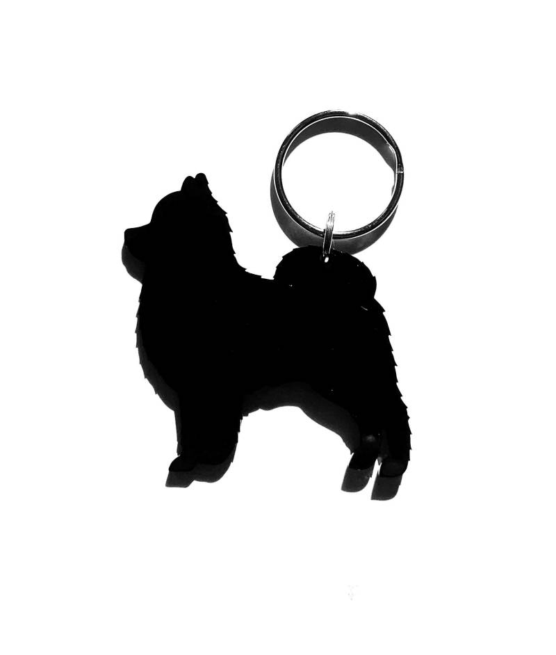 Spitz Hund Schlüsselanhänger Taschenanhänger Geschenk in Schwarz Acryl von LAtelierLaserProduct