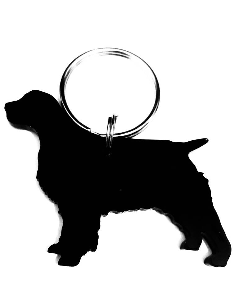 Springer Spaniel Hund Schlüsselanhänger Taschenanhänger Schlüsselbund Geschenk in Schwarz von LAtelierLaserProduct
