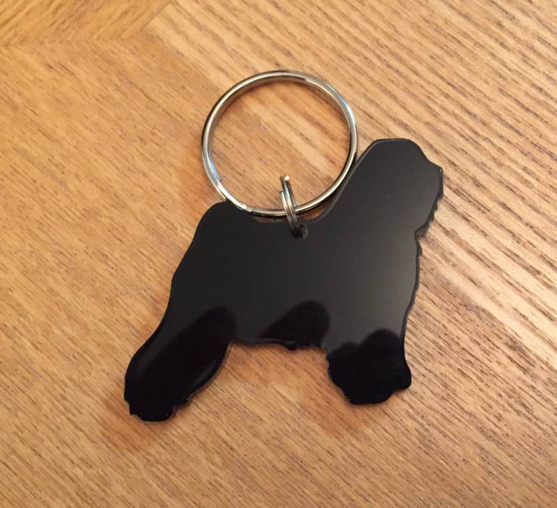 Tibet Terrier Hund Schlüsselanhänger Taschenanhänger Geschenk in Schwarz Tibet Terrier Hund Schlüsselanhänger Taschenanhänger Geschenk in Schwarz von LAtelierLaserProduct