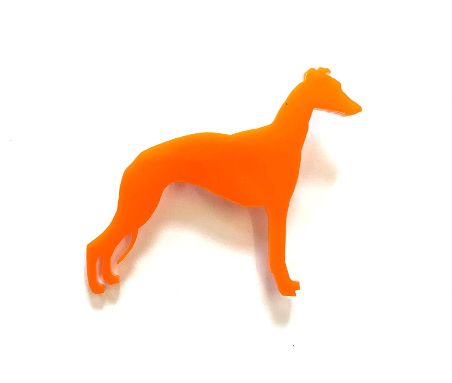 Whippet Brosche in Orange Whippet Brosche in Orange von LAtelierLaserProduct
