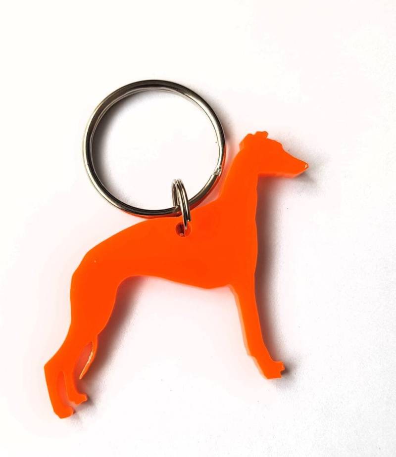 Whippet Hund Schlüsselanhänger Taschenanhänger Geschenk in Orange Acryl Whippet Hund Schlüsselanhänger Taschenanhänger Geschenk in Orange Acryl von LAtelierLaserProduct