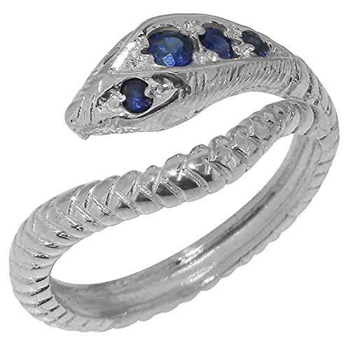 Luxus Damen Ring Solide Sterling-Silber 925 mit Saphir - Größe 64 (20.4) - Verfügbare Größen : 47 bis 68 von LBG