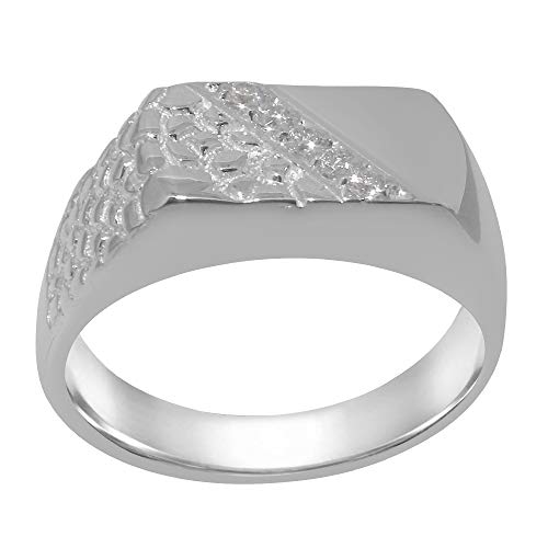 Luxus Herren Ring Solide Sterling-Silber 925 mit Diamant - Größe 66 (21.0) - Verfügbare Größen : 47 bis 68 von LBG