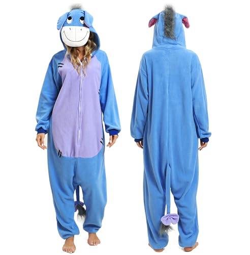 LBJR Erwachsene Cosplay Schlafanzug Tierkostüme Jumpsuit Onesie Nachtwäsche Overall Fasching Karneval Halloween Pyjama von LBJR