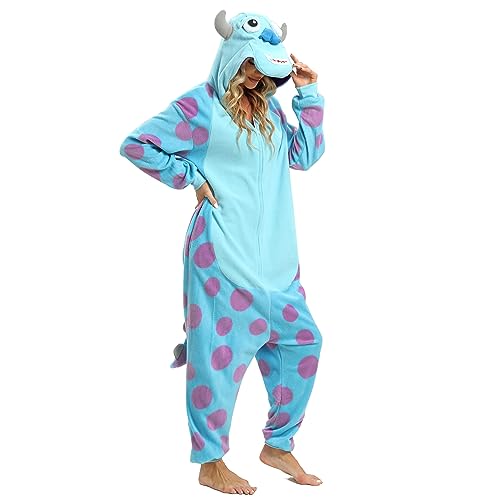 LBJR Erwachsenen Sully Onesie Ganzkörper Schlafanzug Jumpsuit Tier Fasching,L,Sully von LBJR