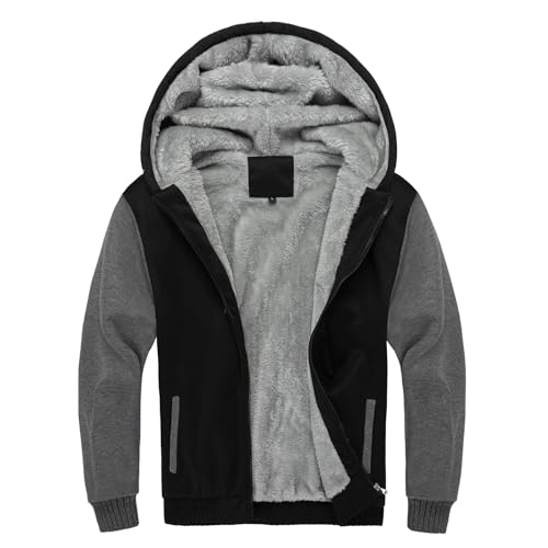 LBL Hoodie Herren Kapuzenjacke Langarm Sweatjacke Fleecejacke Winterjacke Dicker Warm Kapuzenpullover Herren Hoodies Mit Reißverschluss von LBL Leading the Better Life