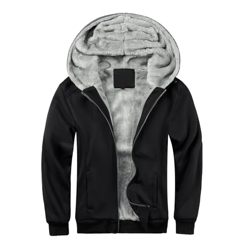 LBL Hoodie Herren Kapuzenjacke Langarm Sweatjacke Fleecejacke Winterjacke Dicker Warm Kapuzenpullover Herren Hoodies Mit Reißverschluss von LBL Leading the Better Life