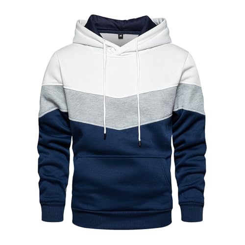LBL Herren Hoodie Kapuzenpullover Sweatshirt mit Kapuze Pullover Sweatjacke Classic Farbblock Herren Kapuzenjacke Männer Hoodie von LBL Leading the Better Life