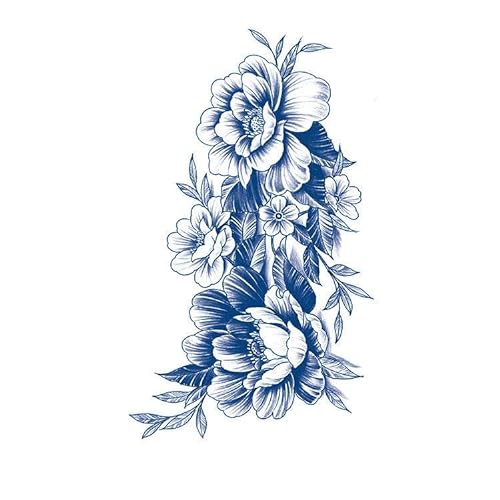 5 Stück Kräutersaft Halbarm Temporäre Tätowierung Aufkleber Schriftart Blumentotem Wasserdichter Anti-Echt-Tätowierungsaufkleber (B von LBLhello