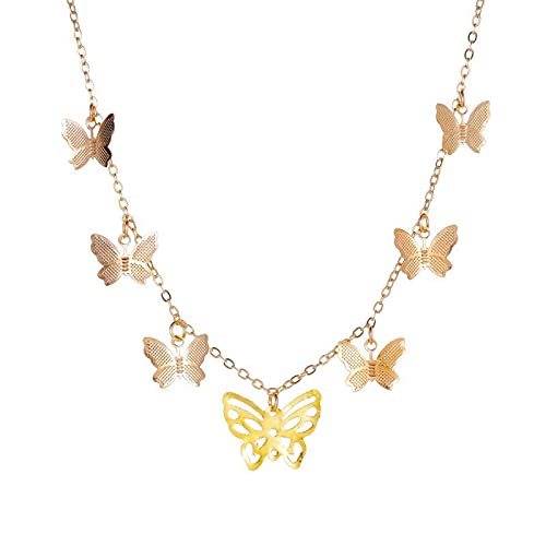 LBLhello Halskette für Damen, Schlüsselbeinkette, modisch, goldfarben, Schmetterlings-Halskette für Damen, Halsband, weibliches Halsband, Anhänger-Halskette, von LBLhello