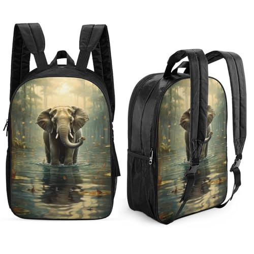 LBLmoney Wasserelefant-Kinderrucksack, Schulrucksack, Kinderschultasche, 3D-gedruckter Cartoon, großer Rucksack für Kinder, Jungen und Mädchen, 17 Zoll LBLmoney Wasserelefant-Kinderrucksack, Schulrucksack, Kinderschultasche, 3D-gedruckter Cartoon, großer Rucksack für Kinder, Jungen und Mädchen, 17 Zoll von LBLmoney