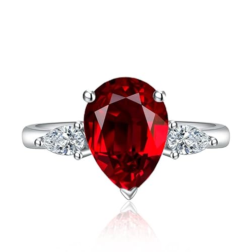 3CT -Birnen Wassertropfen Tränen geformte kubische Zirkonia -Versprechen Halo Engagement Promise Eternity Ring für Frauen 925 Sterling Silber Brautbänder Moissanit Geburtsstein Hochzeit offen von LBRTMED